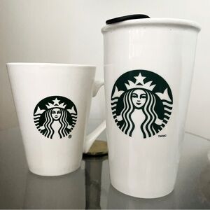 Starbucks Green Logo White Mug Duo